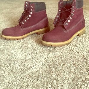 Burgundy Timberland boots